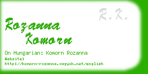 rozanna komorn business card